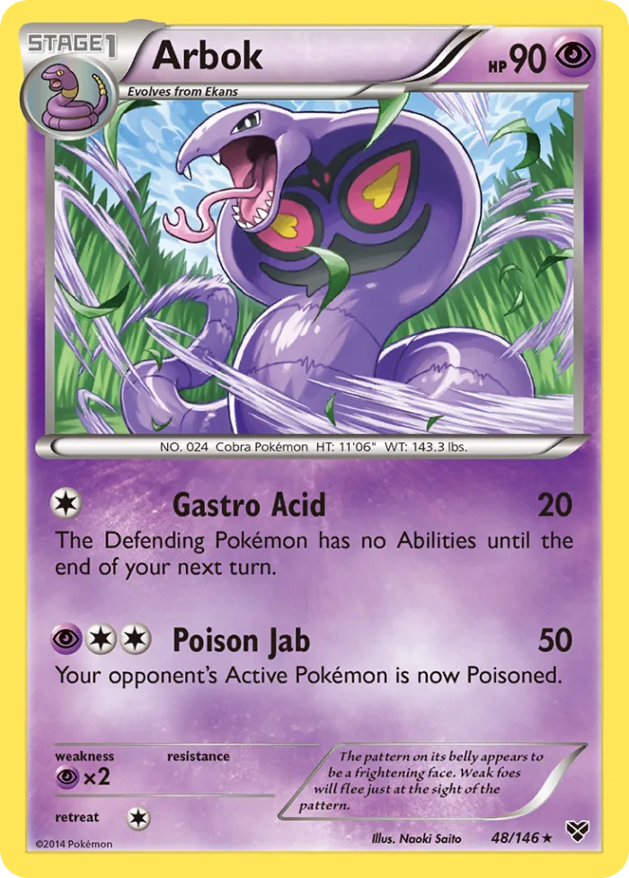 Arbok #48 XY Pokemon card