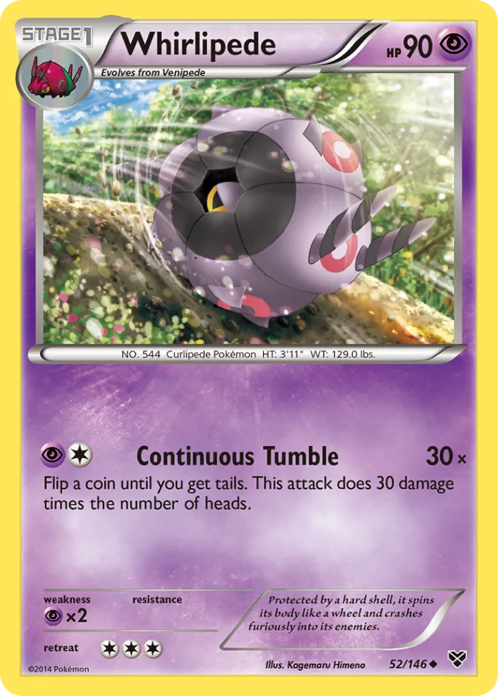 Whirlipede #52 XY Pokemon card