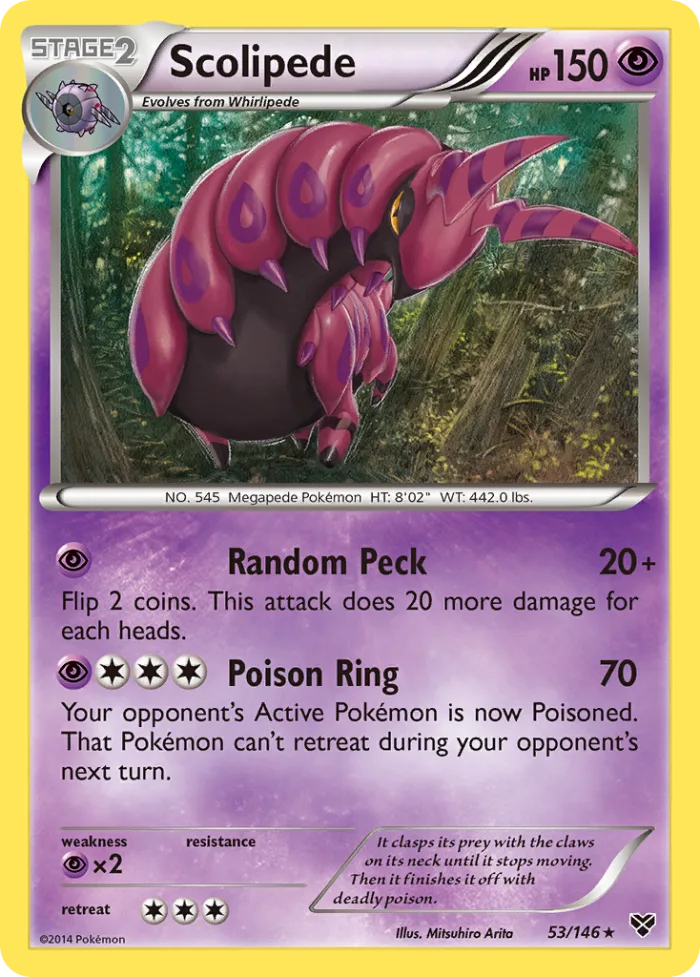 Scolipede #53 XY Pokemon card