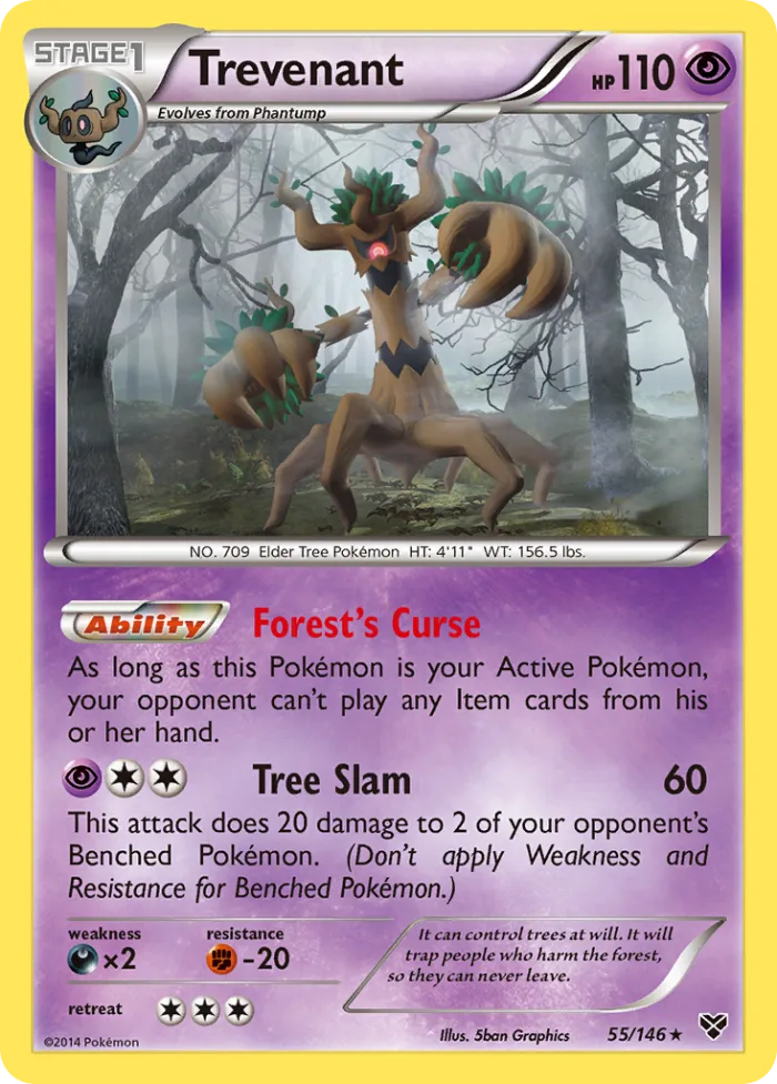 Trevenant #55 XY Pokemon card