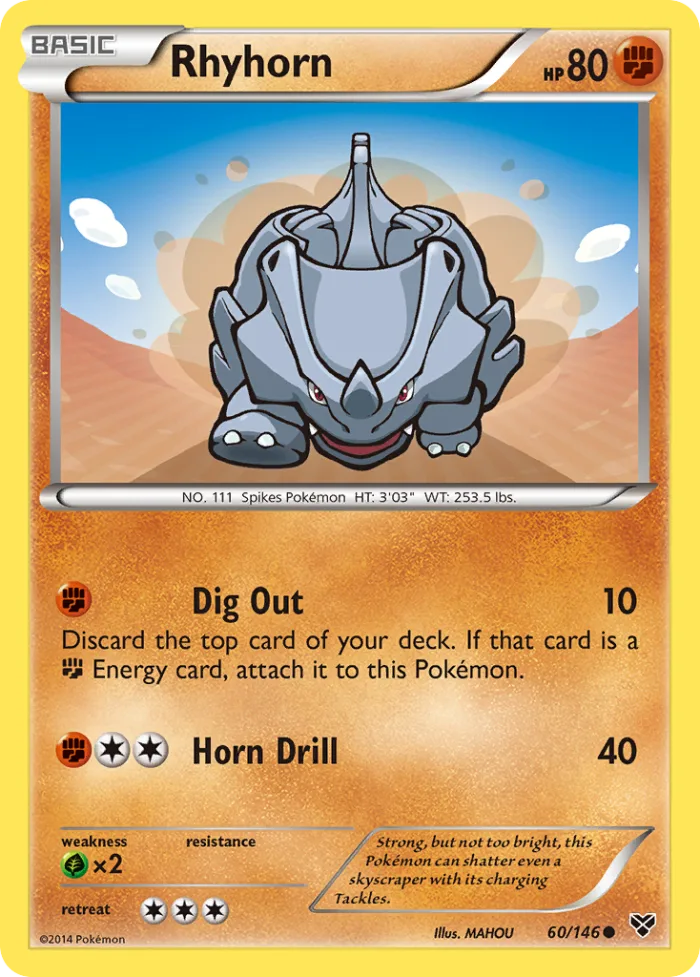 Rhyhorn #60 XY Pokemon card