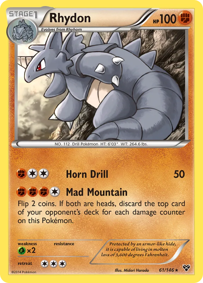 Rhydon #61 XY Pokemon card