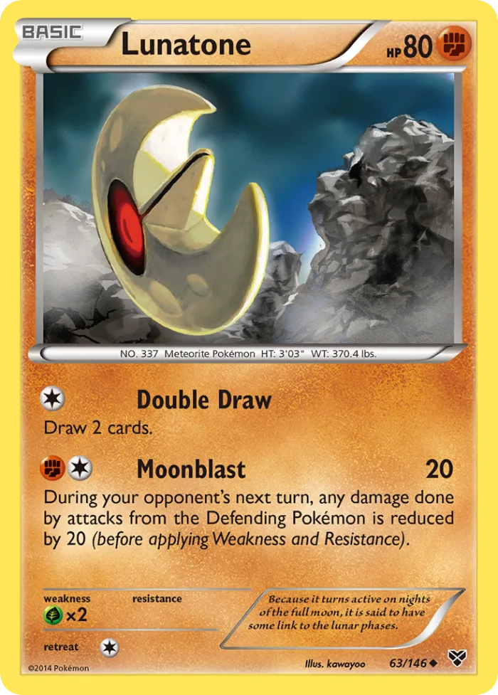 Lunatone #63 XY Pokemon card