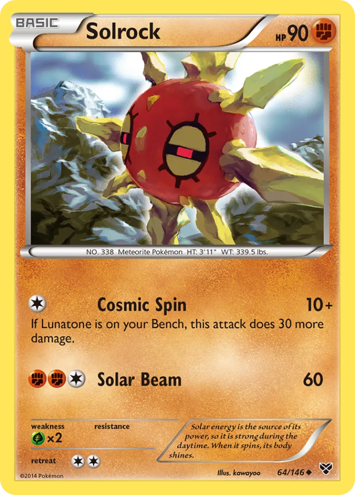 Solrock #64 XY Pokemon card