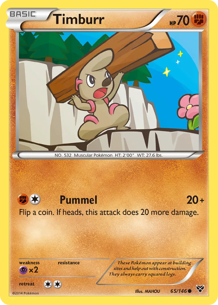 Timburr #65 XY Pokemon card