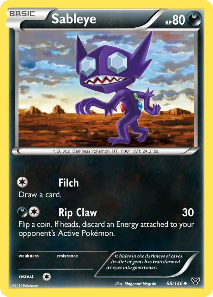 Sableye #68 XY Pokemon card