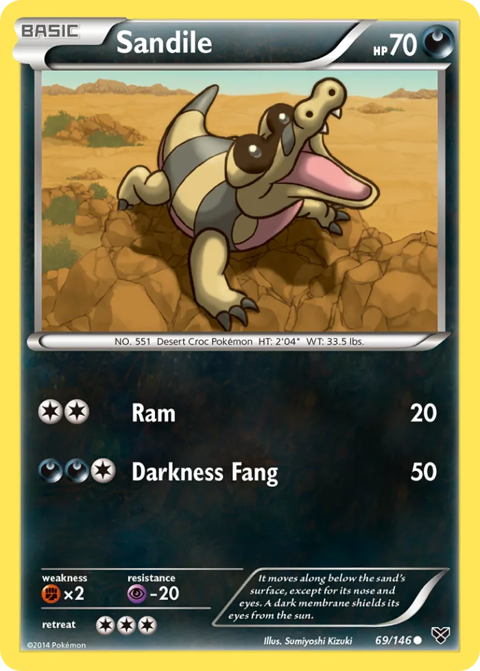 Sandile #69 XY Pokemon card