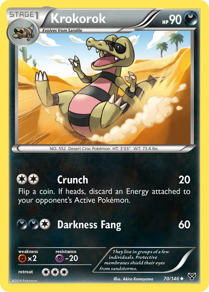 Krokorok #70 XY Pokemon card
