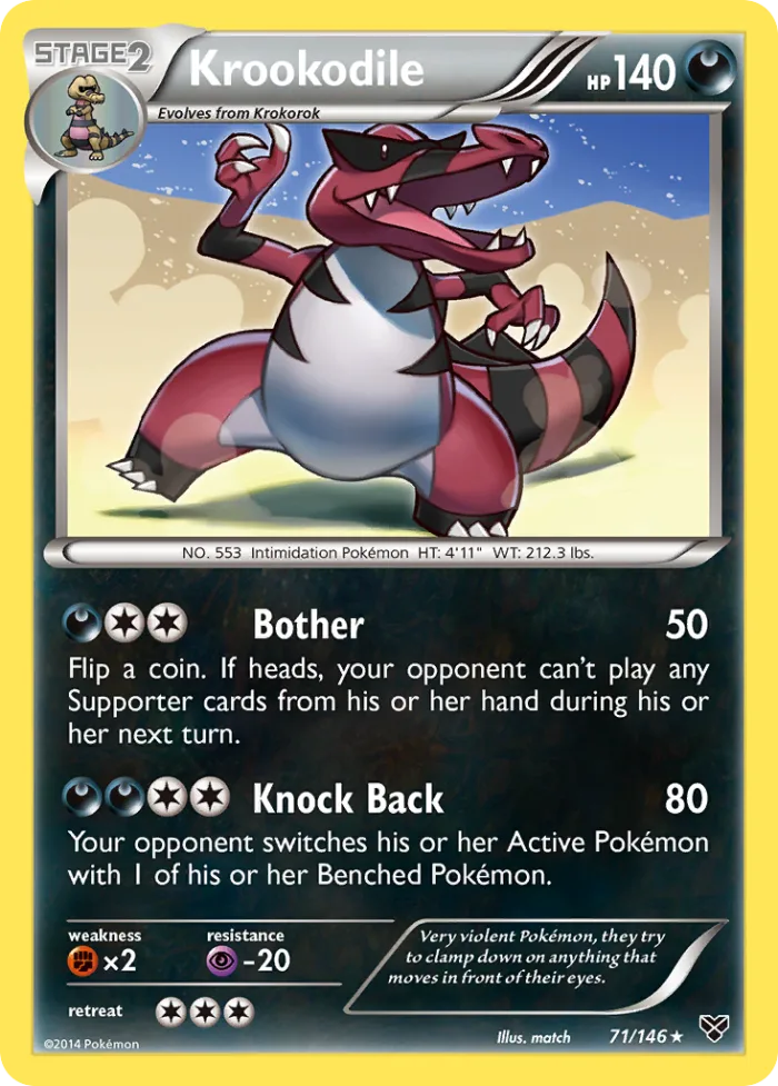 Krookodile #71 XY Pokemon card