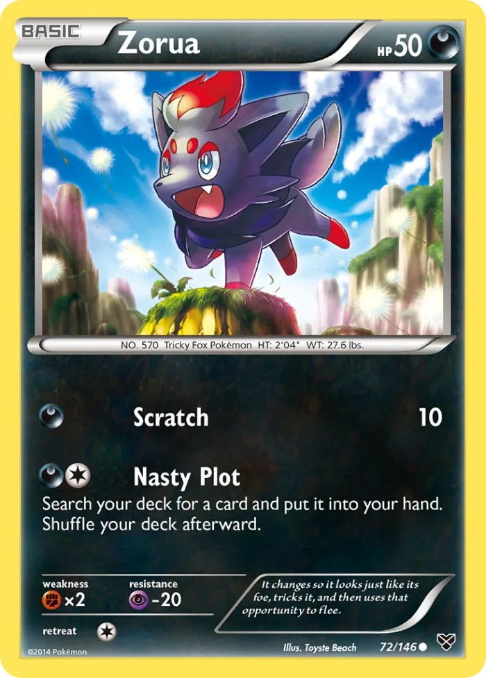 Zorua #72 XY Pokemon card