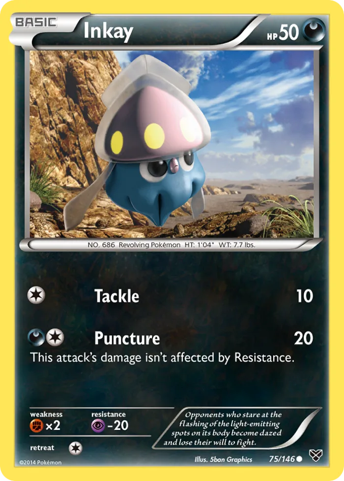 Inkay #75 XY Pokemon card