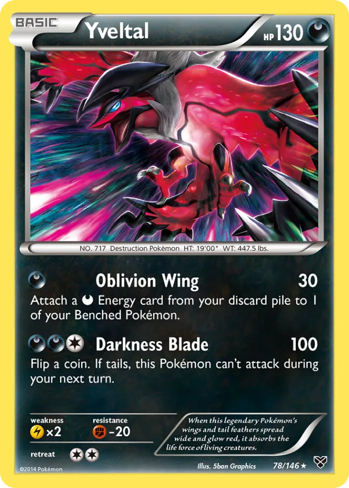 Yveltal #78 XY Pokemon card