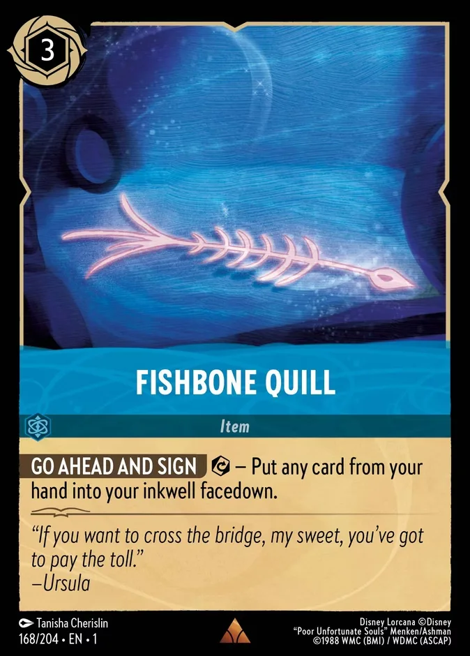 Fishbone Quill #168 The First Chapter Disney Lorcana card