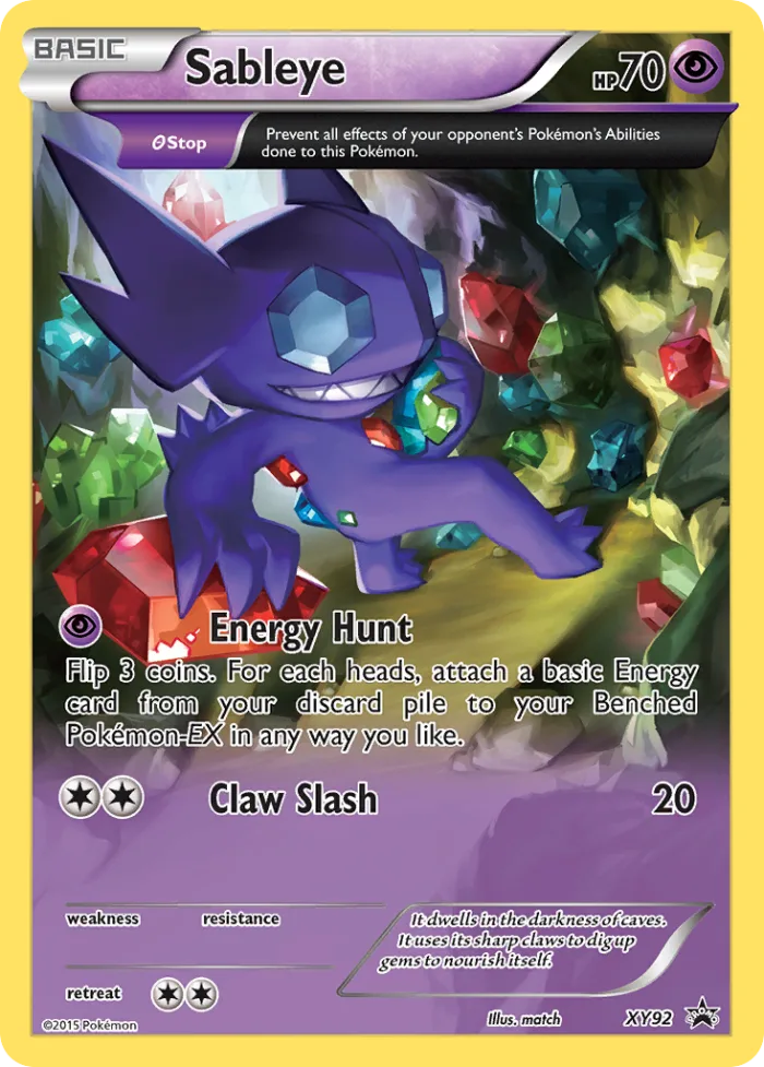 Sableye #XY92 XY Black Star Promos Pokemon card