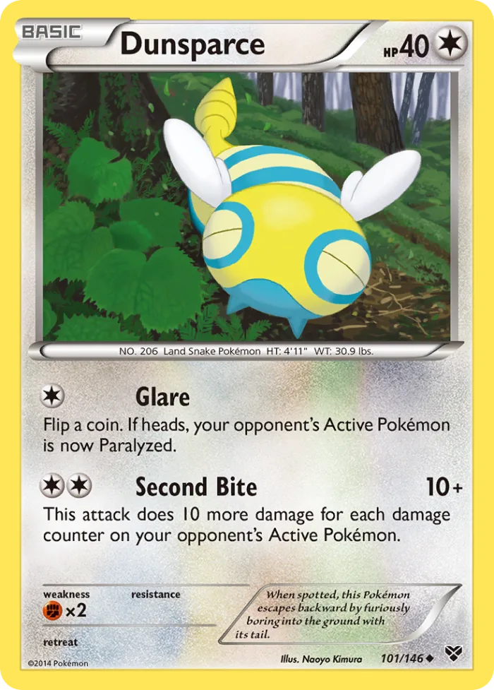 Dunsparce #101 XY Pokemon card