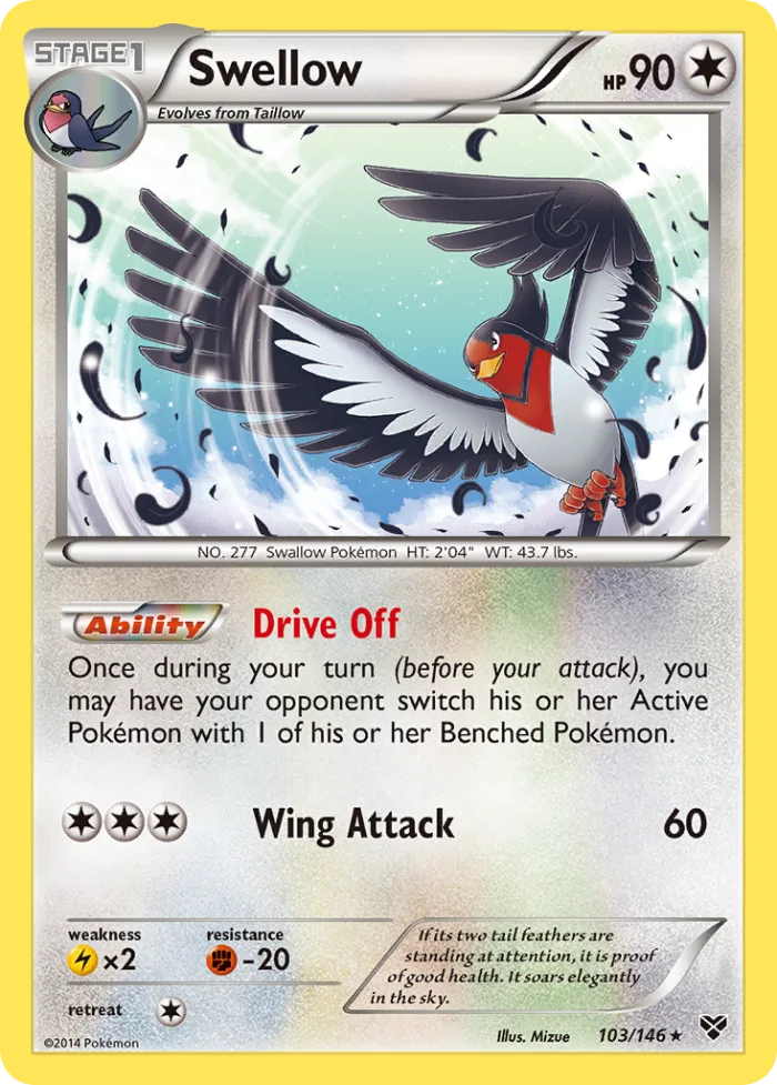 Swellow #103 XY Pokemon card
