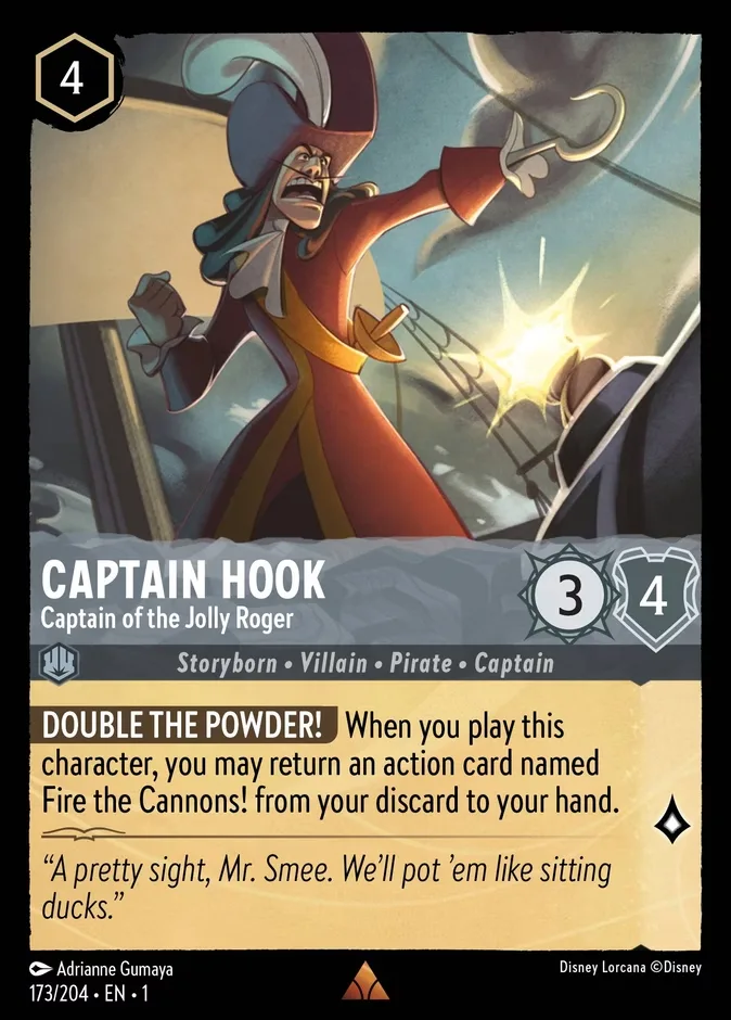 Captain Hook #173 The First Chapter Disney Lorcana card