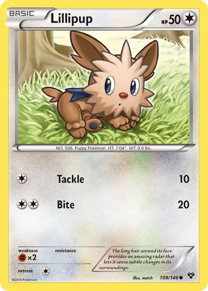 Lillipup #108 XY Pokemon card