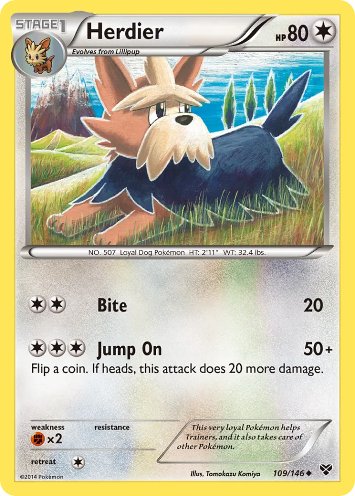 Herdier #109 XY Pokemon card