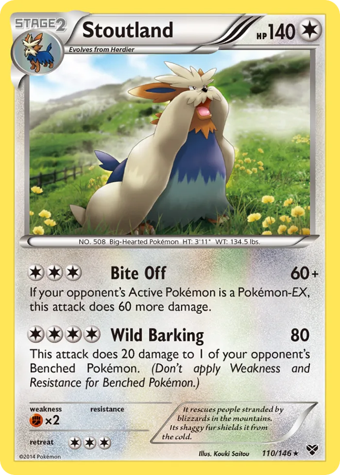 Stoutland #110 XY Pokemon card