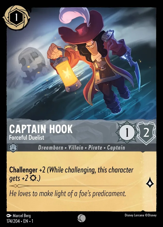 Captain Hook #174 The First Chapter Disney Lorcana card