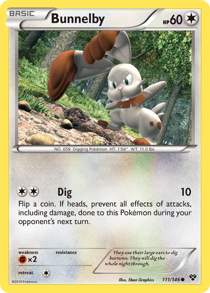 Bunnelby #111 XY Pokemon card