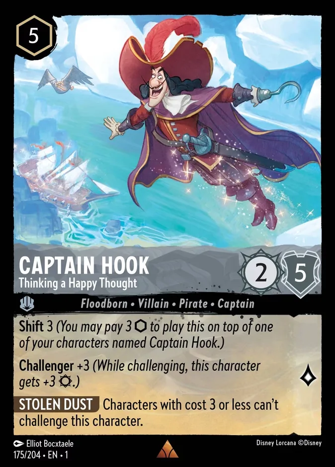 Captain Hook #175 The First Chapter Disney Lorcana card