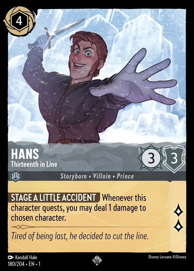 Hans #180 The First Chapter Disney Lorcana card