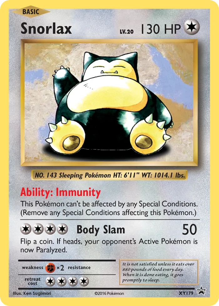 Snorlax #XY179 XY Black Star Promos Pokemon card
