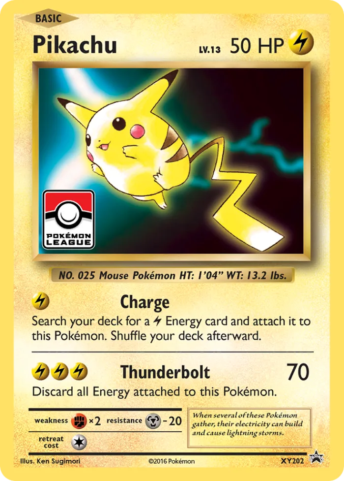 Pikachu #XY202 XY Black Star Promos Pokemon card