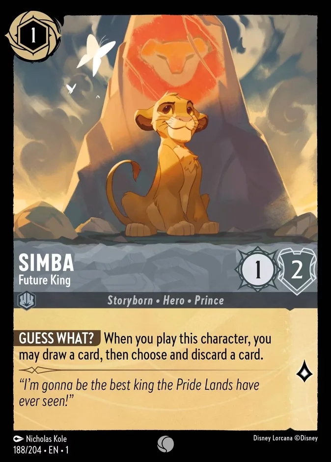 Simba #188 The First Chapter Disney Lorcana card