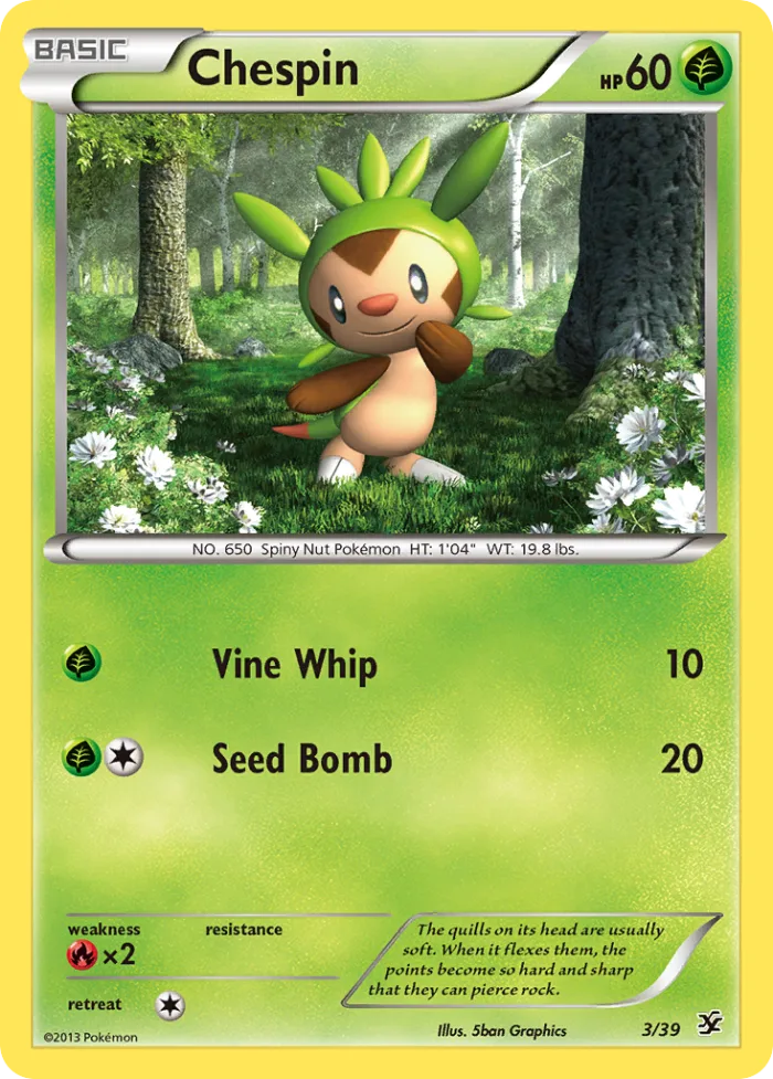 Chespin #3 Kalos Starter Set Pokemon card