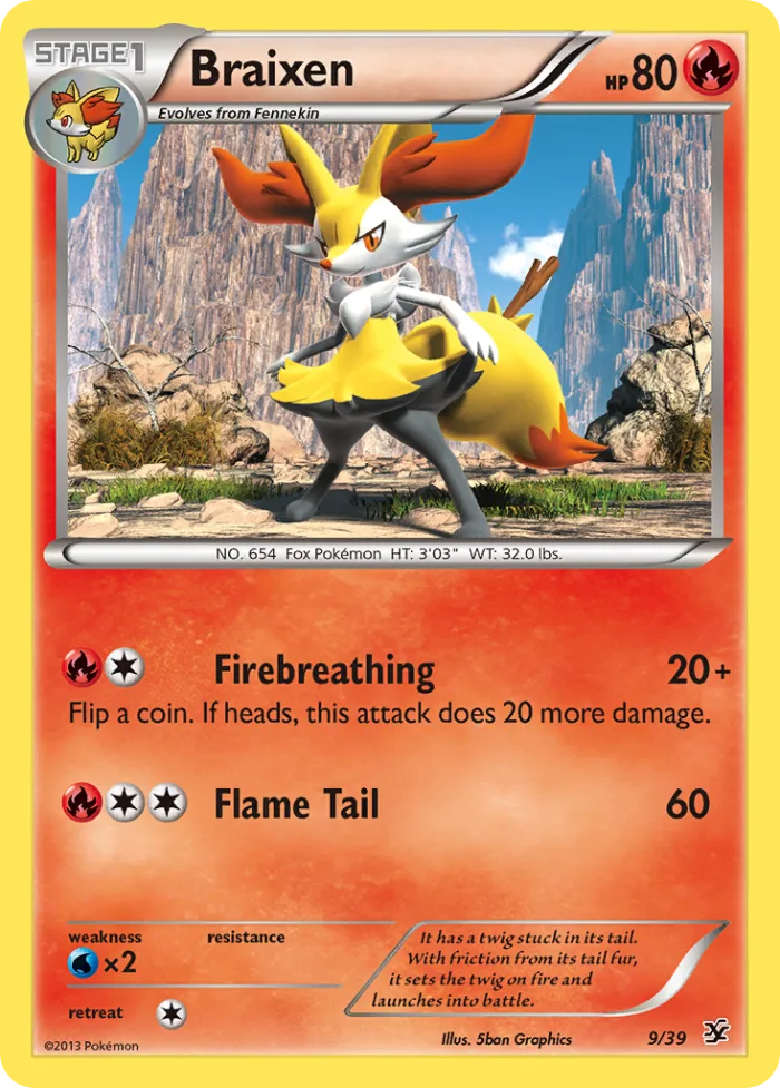Braixen #9 Kalos Starter Set Pokemon card