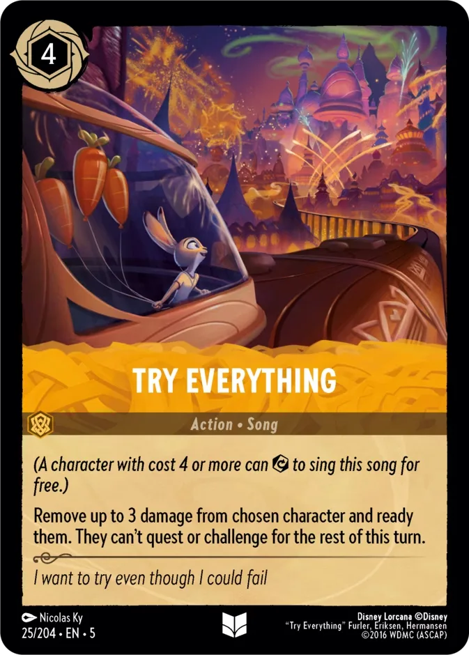 Try Everything #25 Shimmering Skies Disney Lorcana card