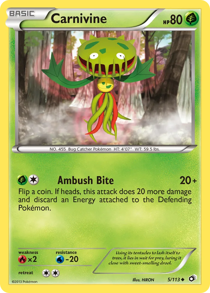 Carnivine #5 Legendary Treasures Pokemon card
