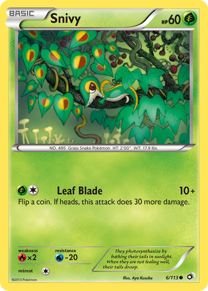 Snivy #6 Legendary Treasures Pokemon card