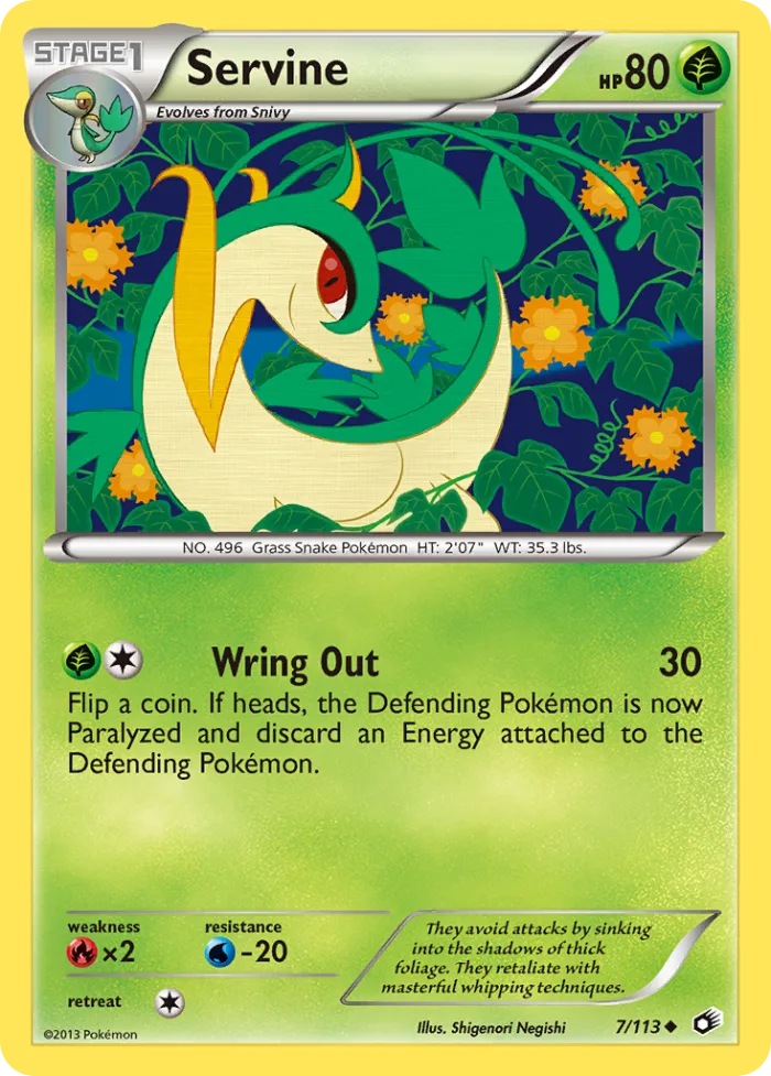 Servine #7 Legendary Treasures Pokemon card