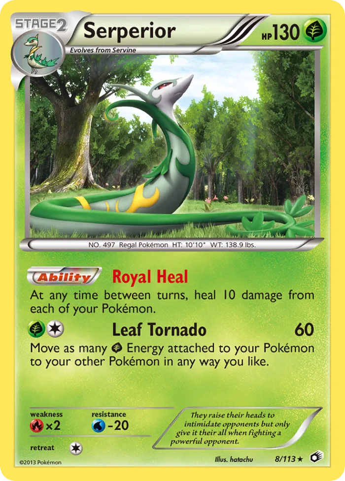 Serperior #8 Legendary Treasures Pokemon card