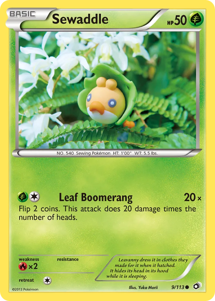 Sewaddle #9 Legendary Treasures Pokemon card