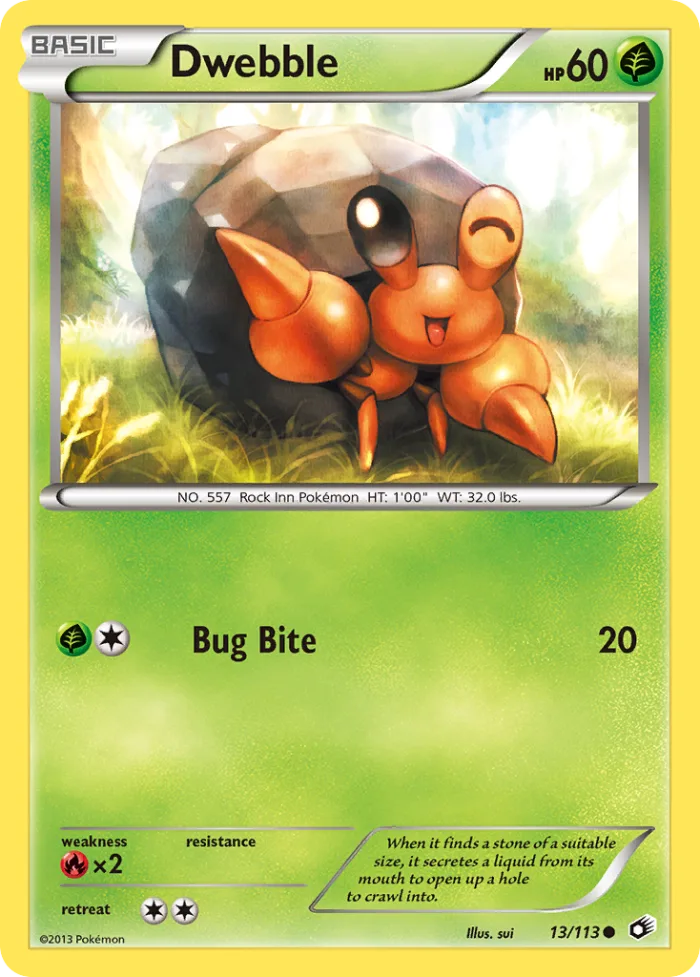 Dwebble #13 Legendary Treasures Pokemon card