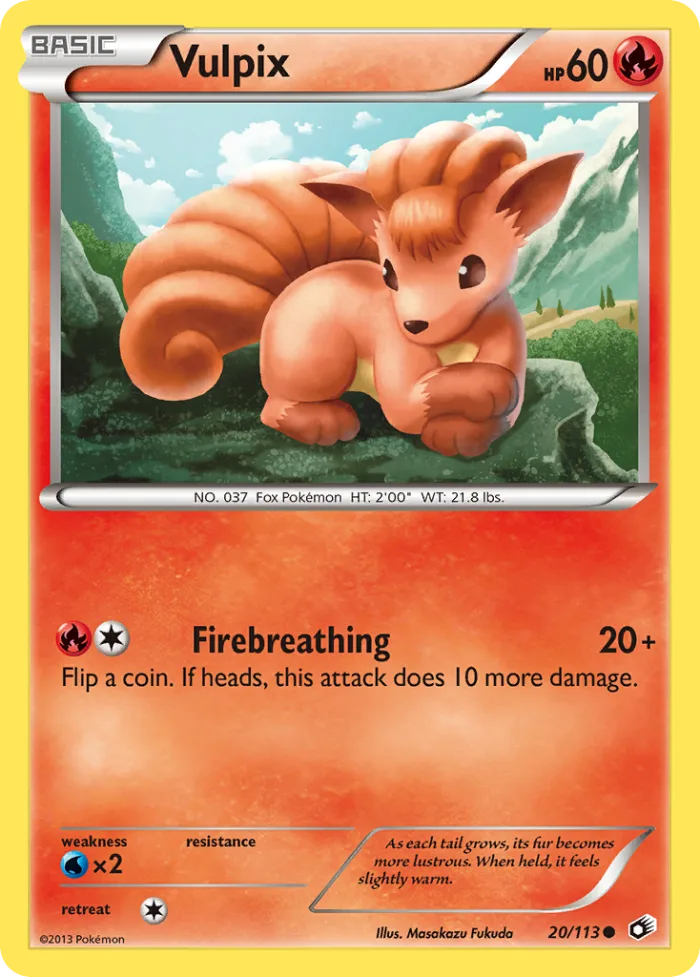 Vulpix #20 Legendary Treasures Pokemon card