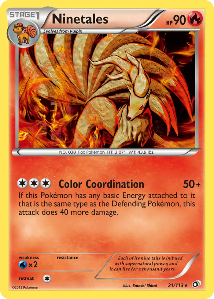 Ninetales #21 Legendary Treasures Pokemon card