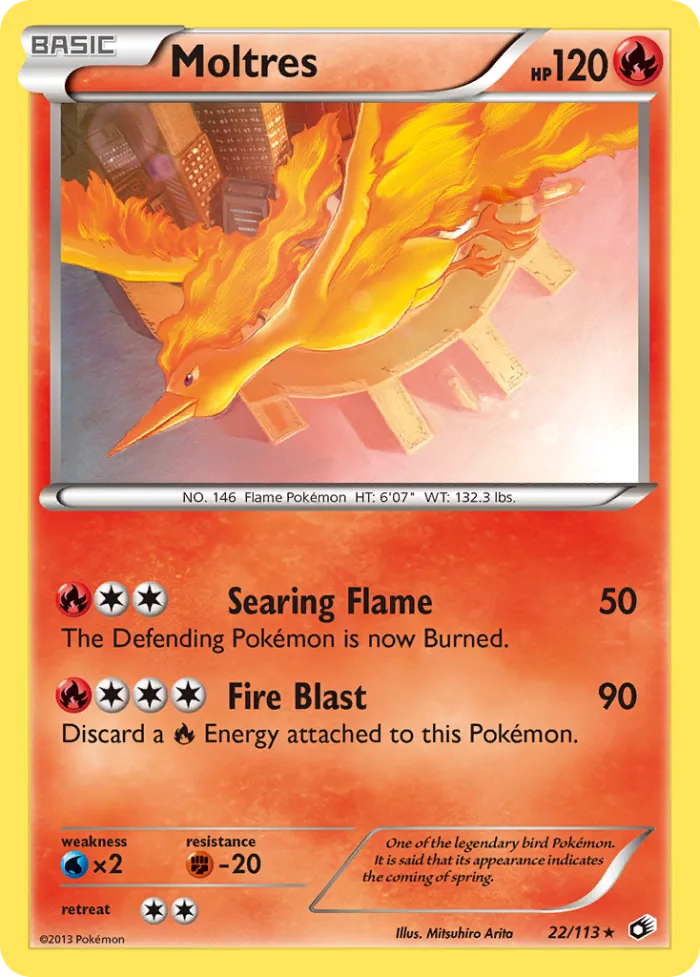 Moltres #22 Legendary Treasures Pokemon card