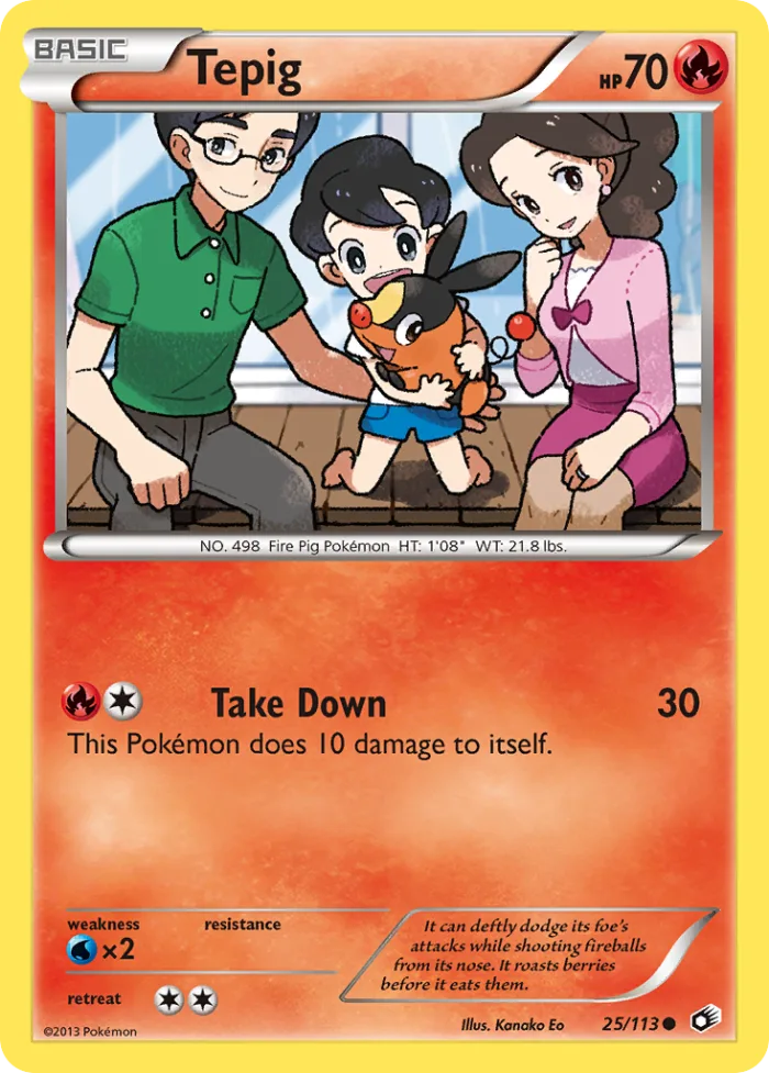 Tepig #25 Legendary Treasures Pokemon card