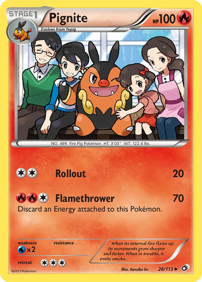 Pignite #26 Legendary Treasures Pokemon card