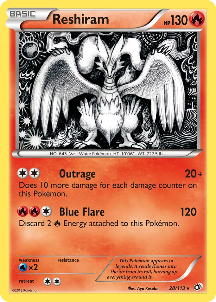 Reshiram #28 Legendary Treasures Pokemon card