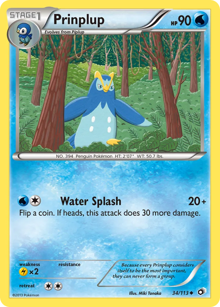 Prinplup #34 Legendary Treasures Pokemon card