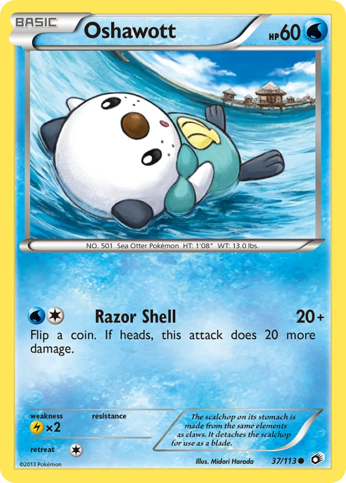 Oshawott #37 Legendary Treasures Pokemon card