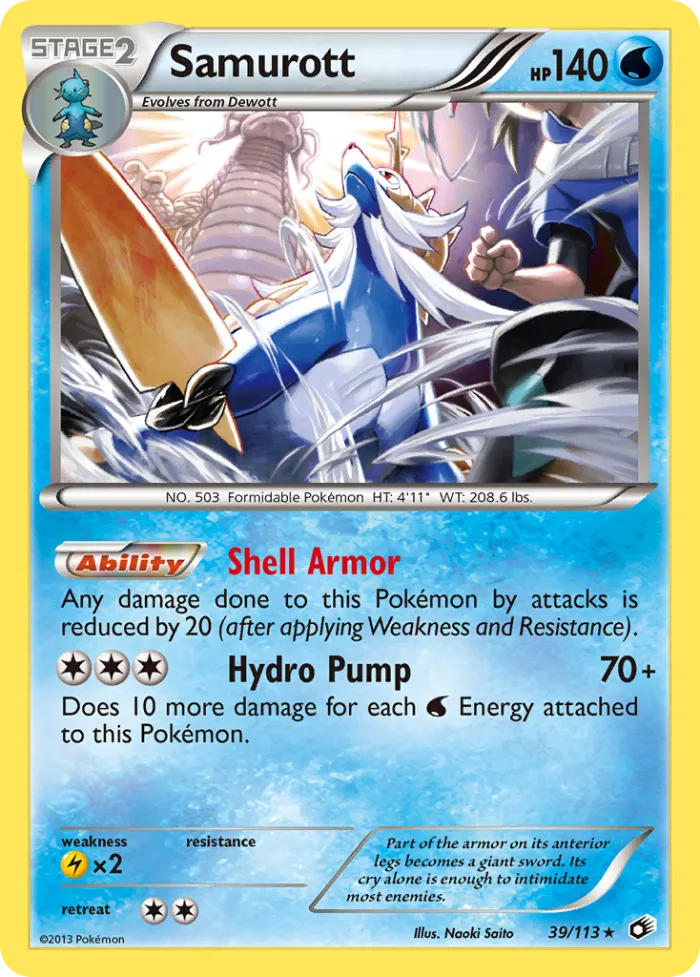 Samurott #39 Legendary Treasures Pokemon card