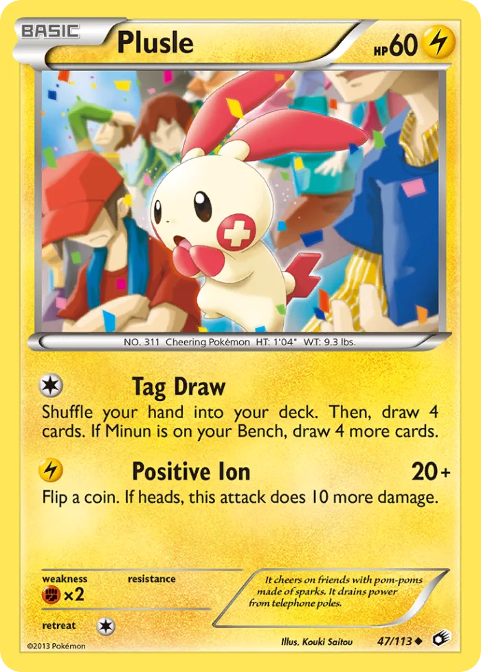 Plusle #47 Legendary Treasures Pokemon card